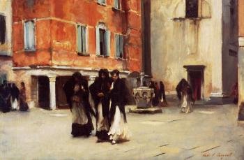 John Singer Sargent : Leaving Church, Campo San Canciano, Venice